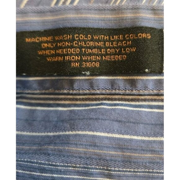 Joseph by Jos A Banks Button Up Shirt Mens‎ Long Sleeve Blue Striped XL EUC - Picture 9 of 11